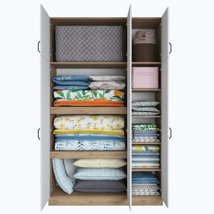 Hanah Home Armario BA104 - 2420 Nogal y Blanco Hanah Home Armario BA104 - 2420 Nogal y Blanco